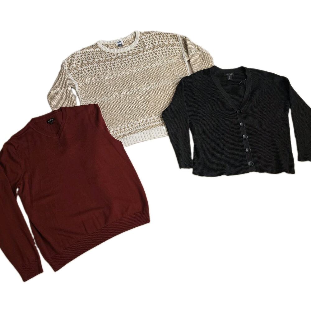 Women's Sweater Lot Bundle of 3 Size L: Rachel Zoe Cardigan, Old Navy, Apt 9